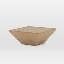 Crafted from solid concrete atop an iron base, the slab box frame outdoor coffee table's hand polished, versatile surface is equally at home indoors or outdoors. Teak Wood Square Outdoor Coffee Table