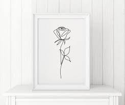 Black And White Flower Wall Art Rose Abstract Print Line Art Wall Decor Minimalist Art Black Etsy Minimal Wall Art Minimalist Wall Decor Minimalist Wall Art