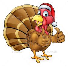 Cartoon Christmas Turkey Bird In Santa Hat Turkey Bird Cartoon Bird