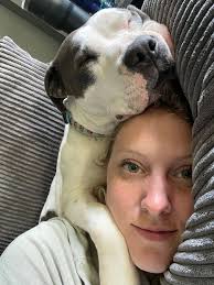 Golden doodle loves snow and attention