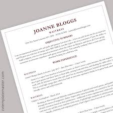 Build my cover letter now Waitress Cv Example Free Cv Template Microsoft Word Cvtemplatemaster Com