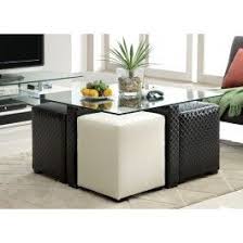 Square coffee table made z wood and fitted with 4 ottomans as additional seating. Ruti Coffee Table With Stools Coffee Table With Stools Coffee Table Design Coffee Table Square
