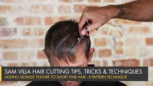 On texturizing shampoos are also good for fine, wispy hair; Adding Detailed Texture To Short Fine Hair X Pattern Technique Youtube