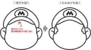 マリオのイラストの簡単な書き方 簡単 キャラクター イラスト マリオ マリオ イラスト