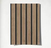 Campione DIN A4 di Carta da parati con doghe di legno naturale che imitano  un pannello decorativo a graticcio - Oak Orbit 682814 di GAULAN