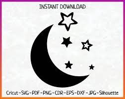 Moon Svg Moon Png Star Lunar Silhouette Vector Clipart Art Print Circuit Svg Eps Pdf Dxf Circuit Frame Ir Blank Coloring Pages Silhouette Vector Coloring Pages