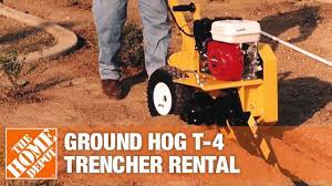 Ideal for both pros and diyers, our fleet of trenchers is versatile and tough enough to take on demanding jobs and home improvement projects alike. Ground Hog 18 In Trencher The Home Depot Rental Youtube