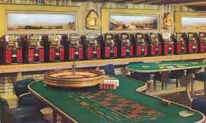 A 1940 S Picture Showing Rows Of One Armed Bandits And The Roulette Wheel Inside The El Rancho Vegas Las Vegas Vegas Baby Vegas