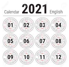October 2023 blank printable calendar. Calendar 2021 Vector English Round Calender January February March April May June July August September October November December Sunday Design Template Circle Royalty Free Cliparts Vectors And Stock Illustration Image 148975912