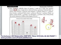 Pembahasan Soal Hots Un Unbk Matematika Smp 2018 Paket 1 No 38 40 Youtube