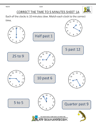 Telling Time Clock Worksheets To 5 Minutes Clock Worksheets Time Worksheets 2nd Grade Math Worksheets