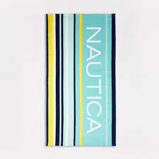 There was some discoloration from the gray to an orange color. Stripe Beach Towel Nautica