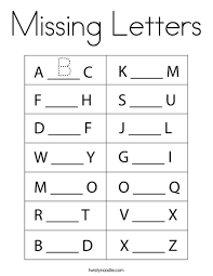 American sign language alphabet coloring pages! Missing Letters Coloring Page Twisty Noodle