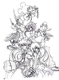 Sora And Friends At Kingdom Hearts 2 Coloring Page Netart Kingdom Hearts Art Coloring Pages Heart Coloring Pages