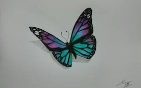 Beautiful Sketches Of Butterflies How To Draw A Realistic Butterfly With Colored Pencils Youtube Flower Drawing Butterfly Drawing Colorful Drawings