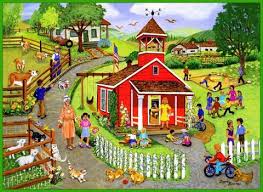 Play jigsaws puzzles online in full screen. Country Schoolhouse 130 Pieces Larger Piece Jigsaw Puzzles Jigsaw Puzzles Puzzle Design