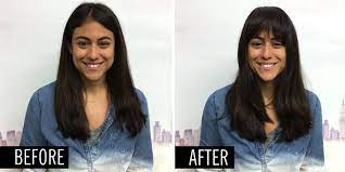 Section your hair.pull the length of your ponytail upward, then use the end of your comb to section off the layer closest to the front of your hair. Flawless Fake Bangs In 5 Steps Use Bang Extensions For Gorgeous Fringe Hairstyles