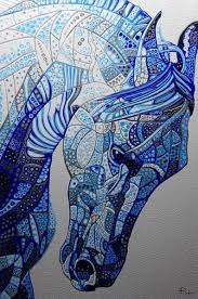 40 detailed hand drawn coloring pages for adults. Horse Mandala