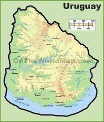 Its territory, with an area of more than 176,000 km2, is the second smallest of the subcontinent behind suriname and borders to the north and northeast with the state of rio grande do sul (brazil) and to the west. Uruguay Maps Maps Of Uruguay Uruguay Map Physical Map Map
