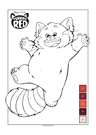 Turning Red Color By Number | Disney coloring pages, Panda coloring pages,  Coloring books
