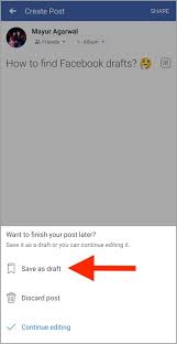 I was writing a new post in a subreddit and saved the draft. How To Find Drafts On Facebook App For Android And Iphone
