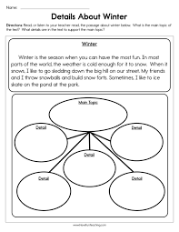 Details About Winter Worksheet Main Idea Worksheet Kindergarten Worksheets Have Fun Teaching