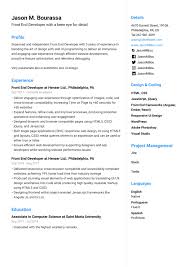 Front End Developer Resume For 2020 Example Guide Jofibo