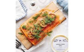 This simple dish features a lemony tomato sauce with parsley, enveloping velvety, rich, pink salmon. Passover Cedar Planked Salmon Grocery Baldor Specialty Foods