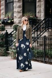 How To Wear A Floral Maxi In The Fall With Layers Bows Sequins Maxi Dress Outfit Fall Maxi Dress Winter Maxi Dress Outfit