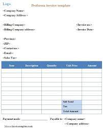 Professional Proforma Invoice Template Invoice Template Invoice Template Word Payroll Template