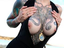 Provocative Tattooed Nipples Show