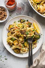 Saute until pancetta is crispy and shallots are translucent. Roasted Brussel Sprout Pasta Lazy Cat Kitchen