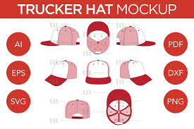 Trucker Hat Vector Template Mockup Graphic By Markanthonymedia Creative Fabrica