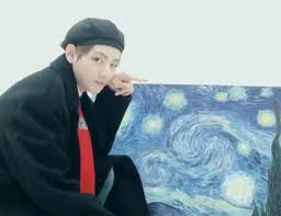 Decorate your laptops, water bottles, notebooks and windows. On Twitter Taehyung And His Love For Van Gogh S Starry Night Is Such A Beautiful Concept It S Like Art Appreciate Another Art