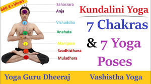 7 chakras and 7 yoga poses balancing