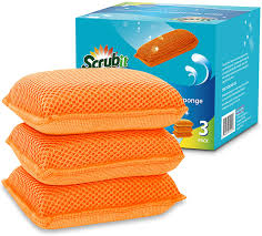 Banish grease, odors, and food residue with these tough, nonabrasive kitchen sponges. Scrub It Miracle Microfiber Kitchen Sponge By Non Scratch Heavy Duty Dishwashing Cleaning Sponges Machine Washable Orange Amazon Co Uk Grocery