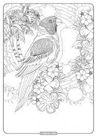 Free printable spring coloring pages. Free Printable Tropical Bird Pdf Coloring Page