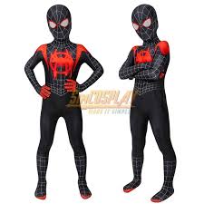 Seeing central park from the game is so devoted to it's picture perfect material recreation of new york city that it neglects the. Kids Miles Morales Cosplay Costume Into The Spider Verse Black Spider Suit