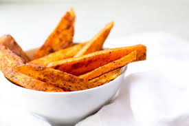 In this easy vegetable side dish recipe, sweet potatoes are tossed with maple syrup, butter and lemon juice and are roasted until tender and golden brown. Healthy Baked Sweet Potato Fries Marisa Moore Nutrition