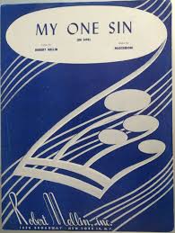 My One Sin (in Life) Vintage Sheet Music by Robert Mellin and Mascheroni  1954