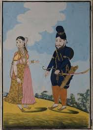 Mughal Warrior and His Wife Painting 1600-1800 AD India… — PICRYL - Public Domain Media Search Engine