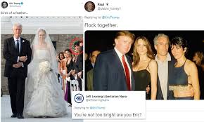 The dress was finished with a silvery embroidered waistband, not unlike the dresses with dark sashes that ms. Eric Trump Is Trolled After Tweeting Photo Of Ghislaine Maxwell At Chelsea Clinton S Wedding Daily Mail Online