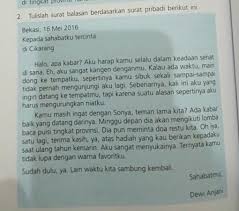 Contoh surat pendek 1 2. Tulislah Surat Balasan Berdasarkan Surat Pribadi Berikut Ini Brainly Co Id