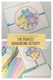 When you design your greeting cards, you have control over the who says you can't use unconventional paper sources for cardmaking? Pastel Spring Flower Card Making Kit Paper Craft For Girls Etsy Greeting Card Kits Card Making Kits Greeting Cards Diy