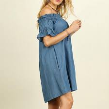 Us 3 95 52 Off Plus Size Womens Off The Shoulder Bardot Denim Look Shirt Dress Tops 5xl In Dresses From Womens Clothing On Aliexpress