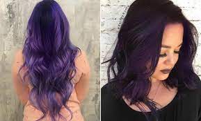 Long black bob with purple ombre. 41 Bold And Trendy Dark Purple Hair Color Ideas Stayglam