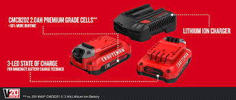 Craftsman lithium ion battery 20v. Craftsman V20 20 Volt Max 2 Pack 2 Amp Hour Lithium Power Tool Battery Kit Charger Included In The Power Tool Batteries Department At Lowes Com