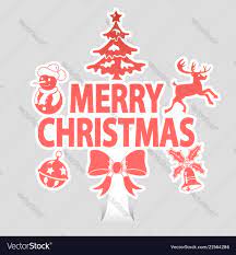 Merry Christmas Stickers Merry Christmas Sticker Royalty Free Vector Image