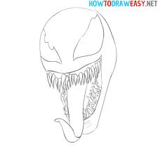 The hare is holding a carrot and smiling. How To Draw Venom Face How To Draw Easy