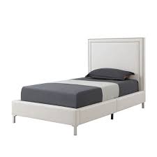 A sturdy bed frame with side rails & headboard makes it a breeze to set the foundation for a stylish & cozy bedroom. Inspired Home Samuele Twin Bed Frame White Bd34 01wet Lac Rona